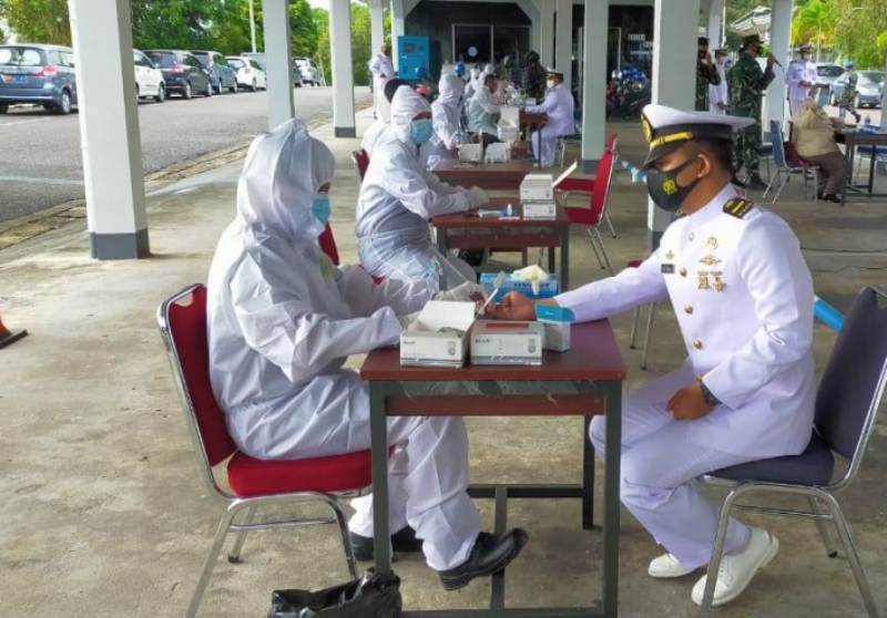 HUT ke-75, Segenap Prajurit dan PNS TNI AL Se-Pulau Bintan Tes Rapid